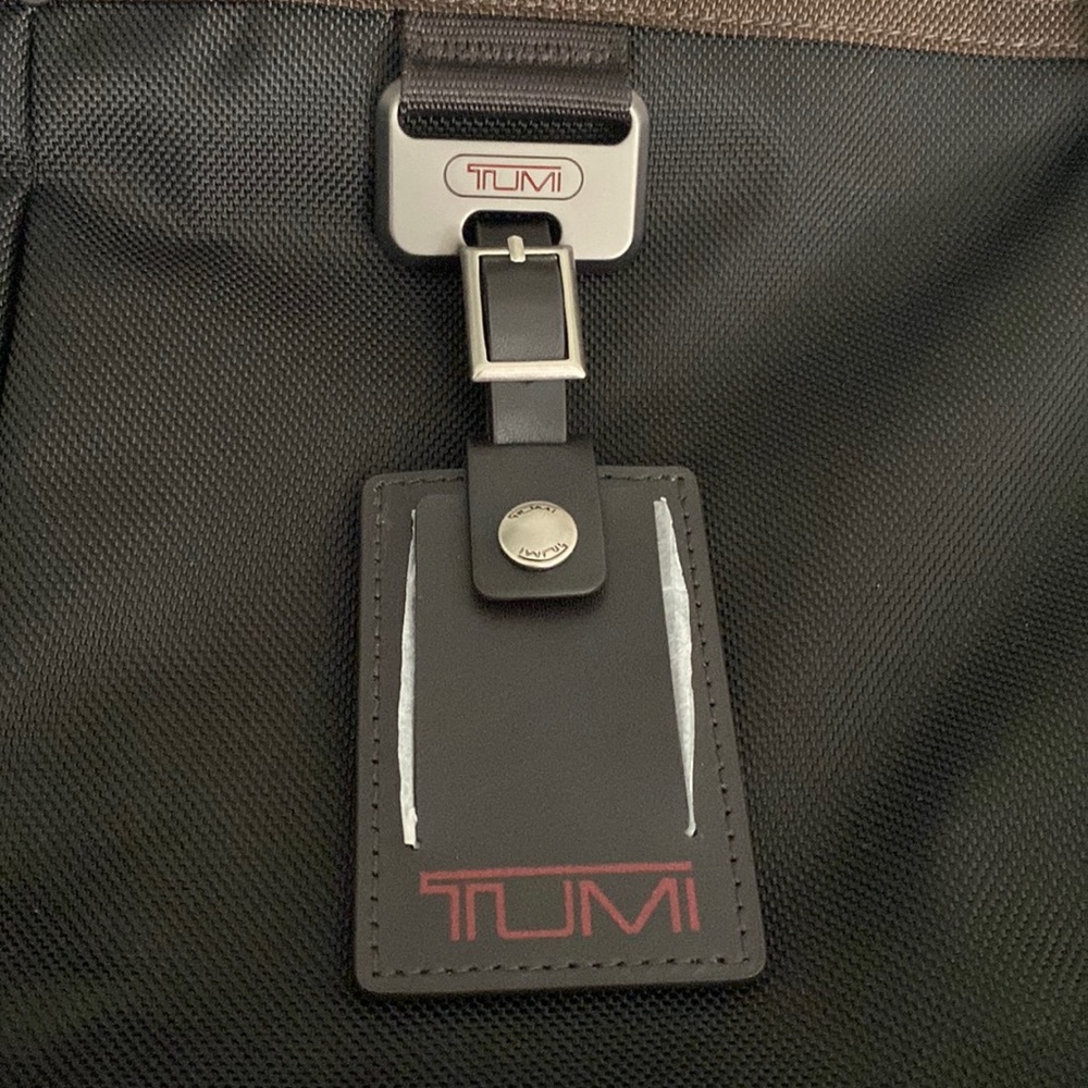 Tumi NWOT Alpha Black/Brown Ballistic Nylon Briefcase - Picture 9 of 12
